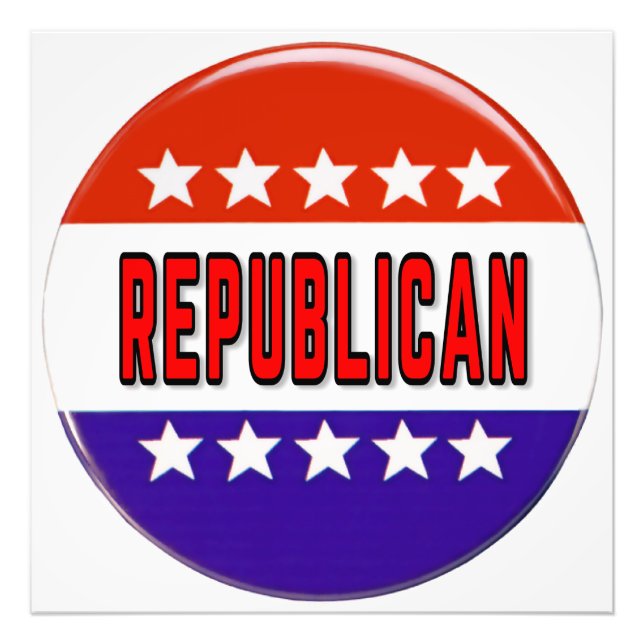 Republican Button Photo Print (Front)