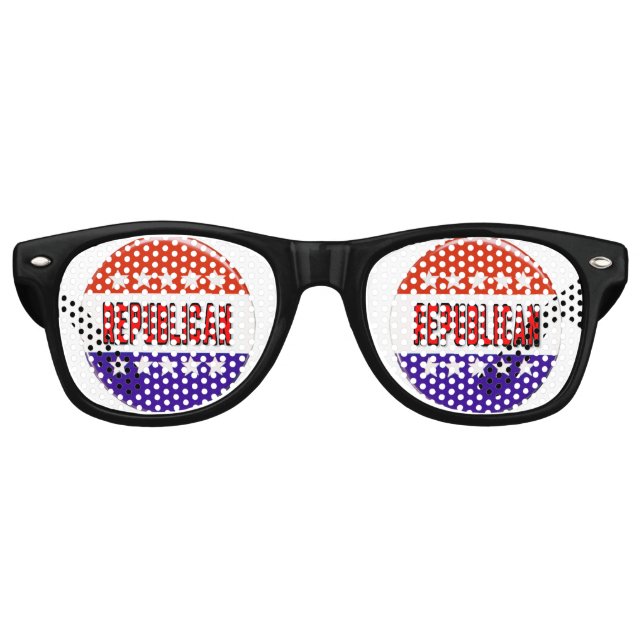 Republican Button Retro Sunglasses (Front)