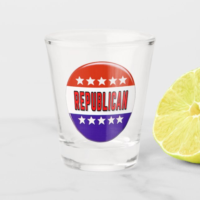 Republican Button Shot Glass (Front)