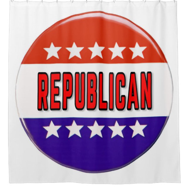 Republican Button Shower Curtain (Front)