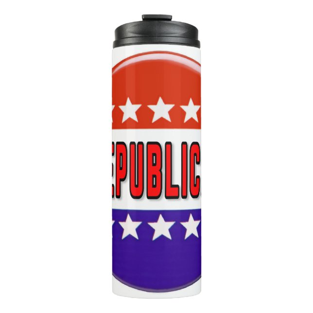 Republican Button Thermal Tumbler (Front)