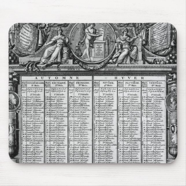 Republican calendar, 22nd September 1793 Mouse Pad (Front)