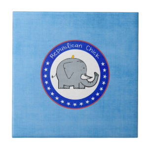 republican chick ceramic tile
