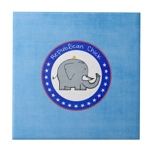 republican chick ceramic tile (Front)