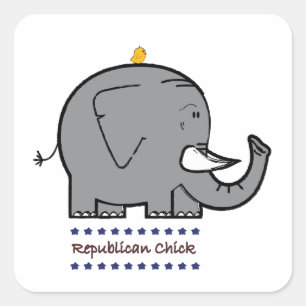 republican chick square sticker