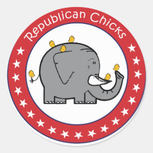 republican chicks classic round sticker