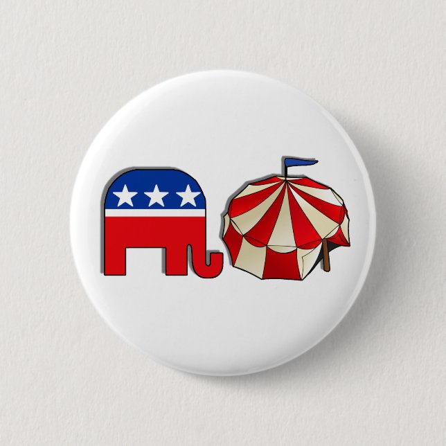 Republican Circus Elephant and Tent 6 Cm Round Badge (Front)