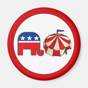 Republican Circus Elephant and Tent Magnet