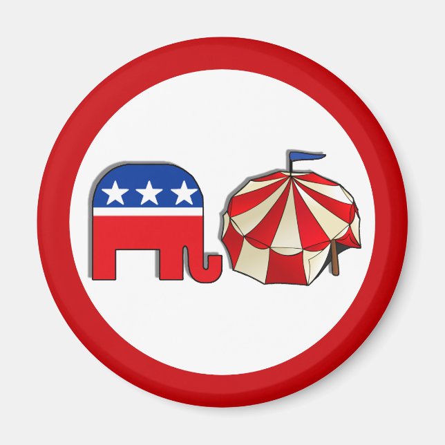 Republican Circus Elephant and Tent Magnet (Front)
