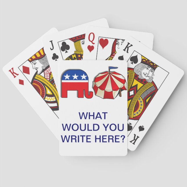 Republican Circus Word Puzzle Playing Cards (Back)