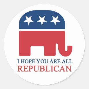 republican classic round sticker