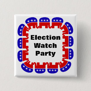 Republican Election Watch Party 15 Cm Square Badge