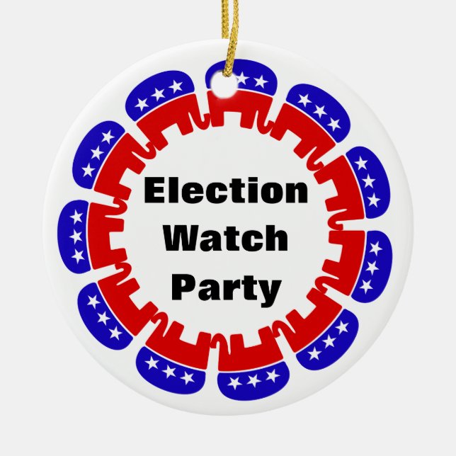 Republican Election Watch Party Ceramic Ornament (Front)