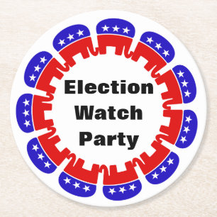 Republican Election Watch Party Round Paper Coaster