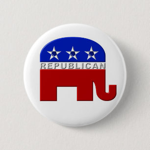 Republican-Elephant 6 Cm Round Badge