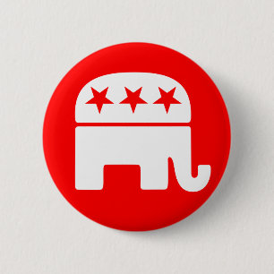 Republican Elephant Button