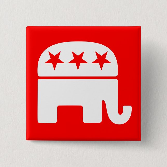 Republican Elephant Button (Front)