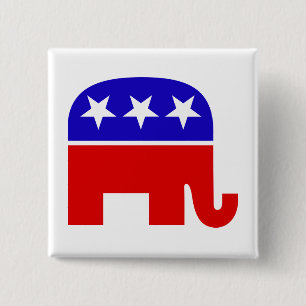 Republican Elephant Button