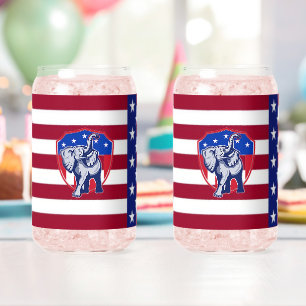 Republican Elephant Can Glass