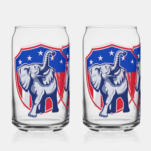 Republican Elephant Can Glass