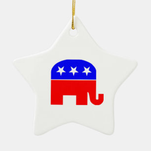 Republican Elephant Ceramic Tree Decoration