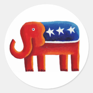 Republican Elephant Classic Round Sticker