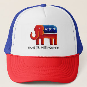 Republican Elephant Custom Name or Message Trucker Hat