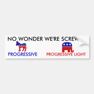 Republican_elephant, Democratic-donkey, NO WOND... Bumper Sticker