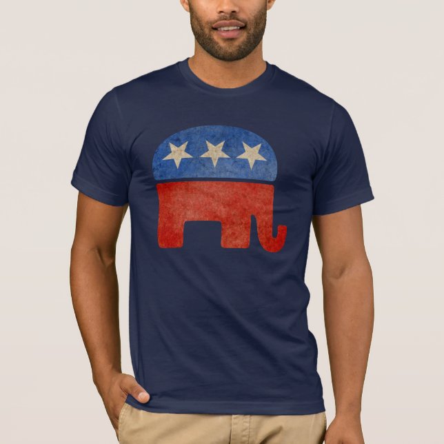 Republican Elephant Faded T-Shirt (Front)