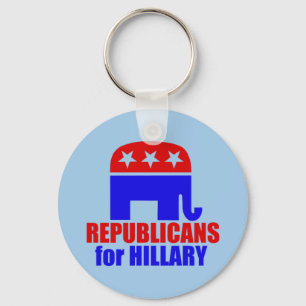 Republican Elephant for Hillary Clinton Key Ring