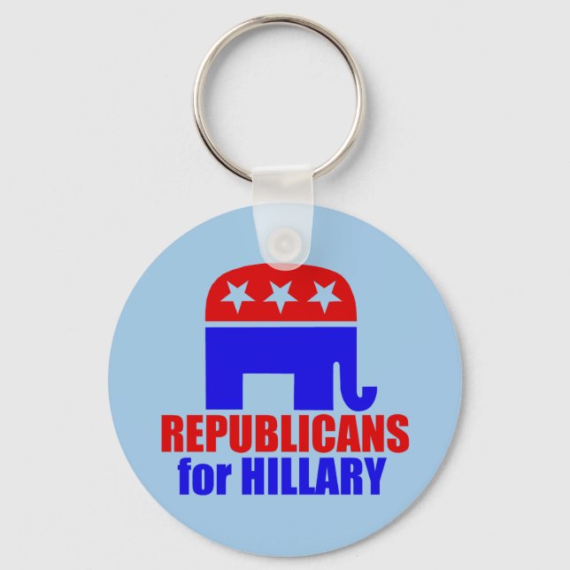 Republican Elephant for Hillary Clinton Key Ring (Front)