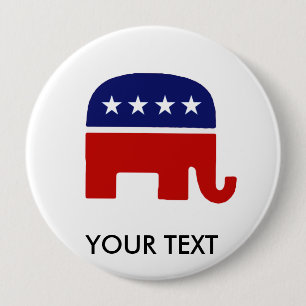 Republican Elephant / GOP Elephant 10 Cm Round Badge