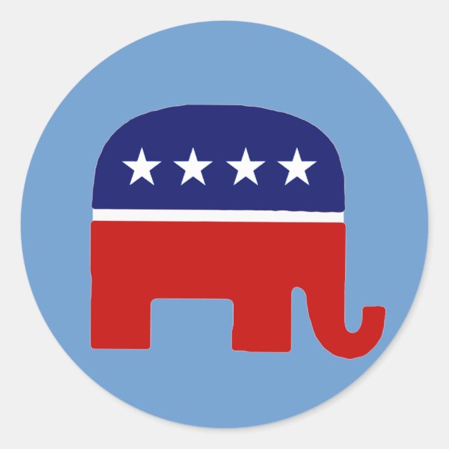 Republican Elephant / GOP Elephant Classic Round Sticker (Front)