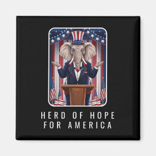 Republican Elephant Herd Of Hope For America Funny Magnet