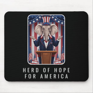 Republican Elephant Herd Of Hope For America Funny Mouse Pad