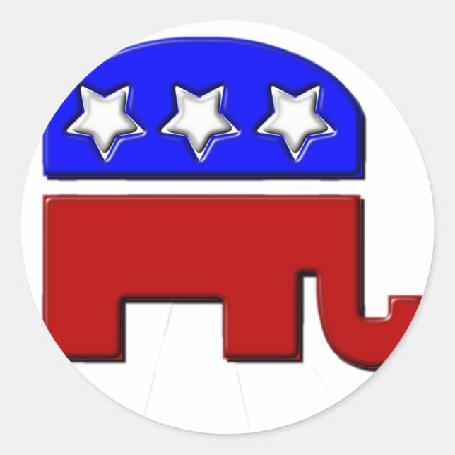Republican Elephant Logo Classic Round Sticker (Front)
