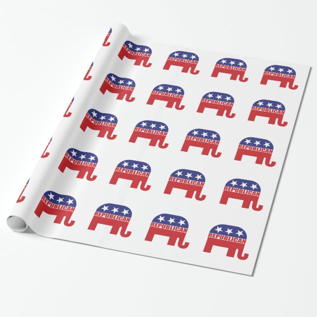 Republican Elephant Logo Wrapping Paper (Unrolled)