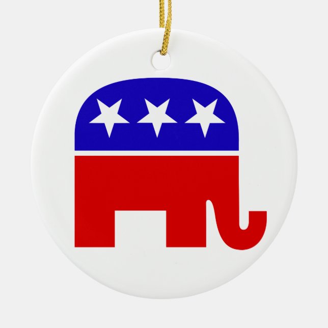 Republican Elephant Ornament (Front)