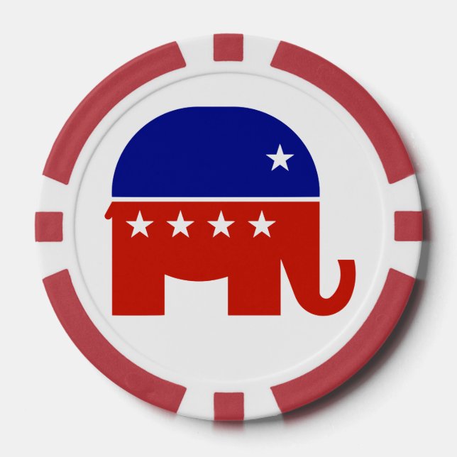 Republican Elephant Poker Chips (Front)