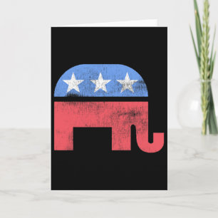 Republican Elephant Retro Style Pro American Patri Card