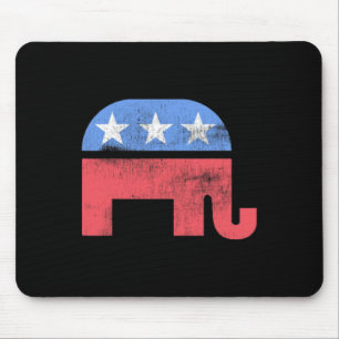 Republican Elephant Retro Style Pro American Patri Mouse Pad
