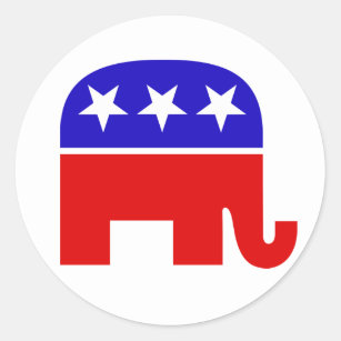 Republican Elephant Round Sticker