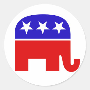 Republican Elephant Round Sticker
