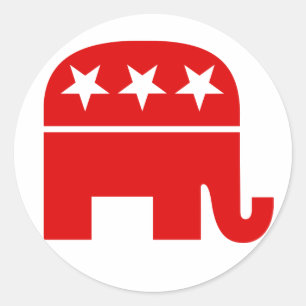 Republican Elephant Round Sticker