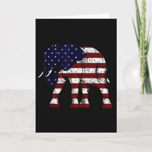 Republican Elephant Weathered American Flag Gop  Card