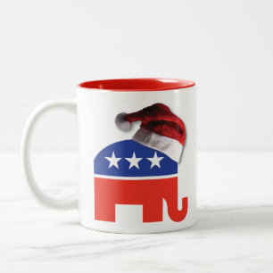 Republican-Elephant-XMAS Two-Tone Coffee Mug