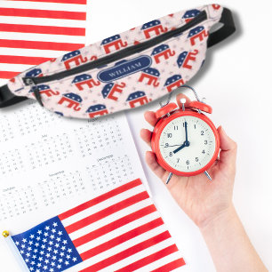 Republican Elephants Pattern National Stars Custom Bum Bags