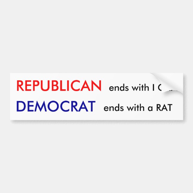 REPUBLICAN, ends with I CAN Bumper Sticker (Front)