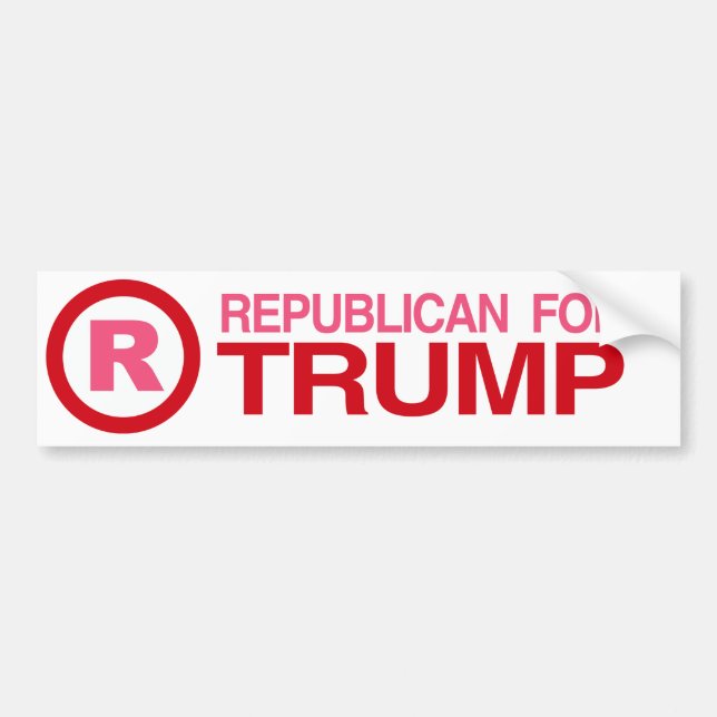 Republican for Trump 2016 Bumper -.png Bumper Sticker (Front)