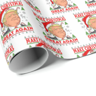 Republican Gift Wrap, Donald Trump Merry Christmas Wrapping Paper